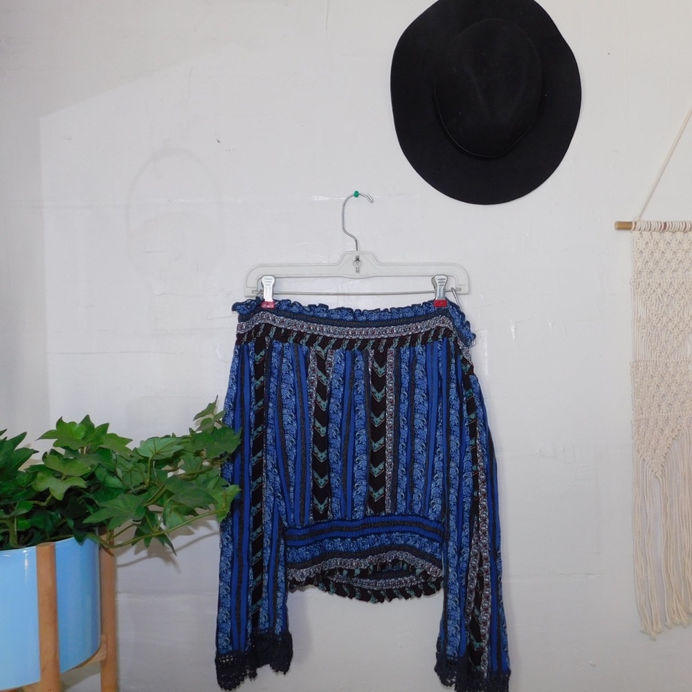 Boho Off Shoulder Long Sleeve Top